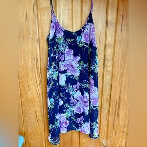 Floral Mini Dress - Purple and Blue